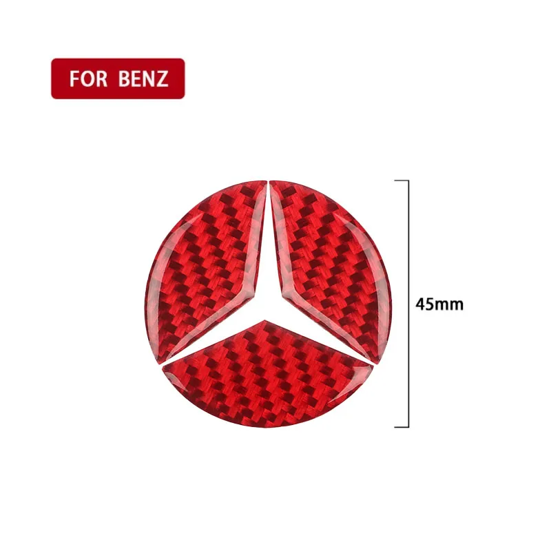 

Наклейка на руль автомобиля Benz, накладка подушки безопасности, отделка, углеродное волокно, красная наклейка для Mercedes-Benz CLA GLA, новая модель C E Class 16-19
