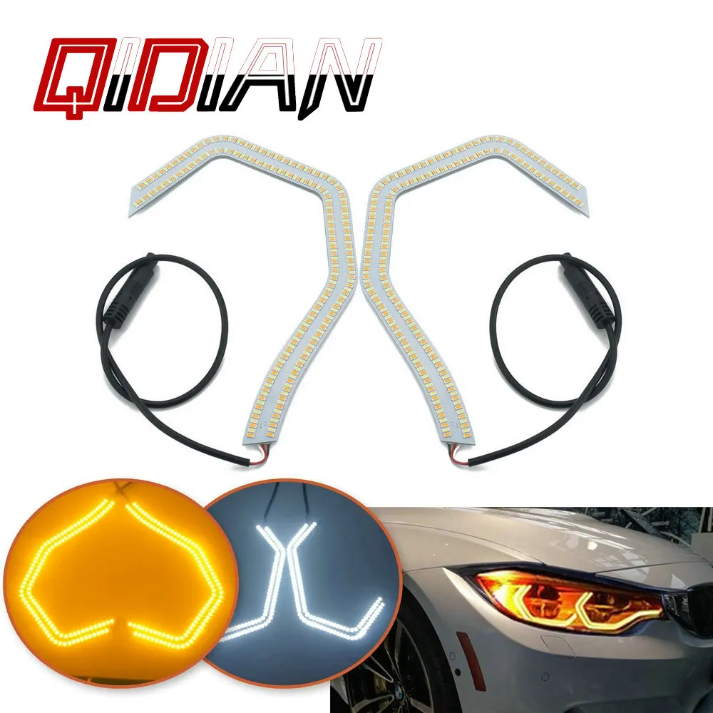 For BMW M3 M4 Car LED Daytime Running Light For BMW 2 3 4 5 Series Headlight DRL Turn Signal Guide Strip Running Lights F30 335i