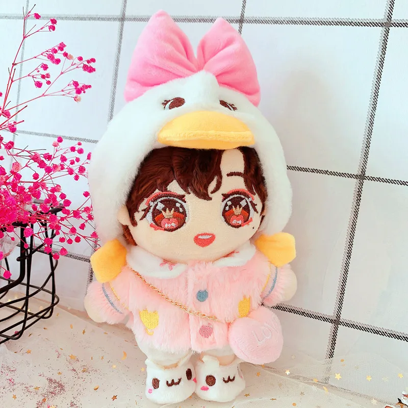 

New Arrival Cute Clothing duck clothes hat sweater pants suit for EXO Doll 20cm Handmade Doll Clothes DollS Accessories Gift