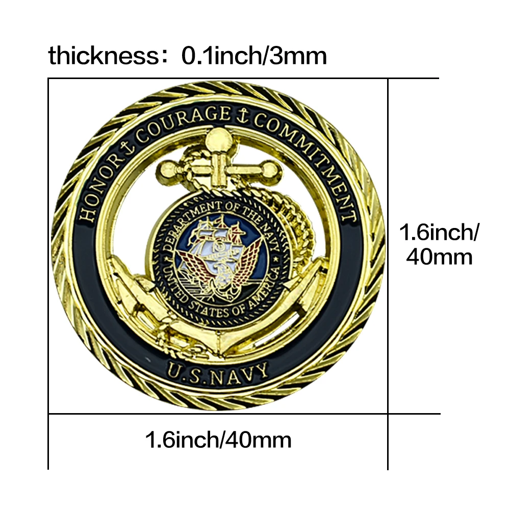 Памятная монета США металлическая ажурная для поклонников чести и мужества