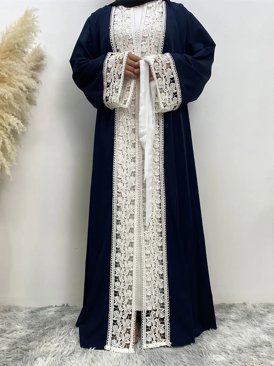 

Ramadan Femme Musulmane Kimono Lace Abaya Dubai Muslim For Women Modest Robe Jilbab Caftan Turkey Kaftan Islam Clothing