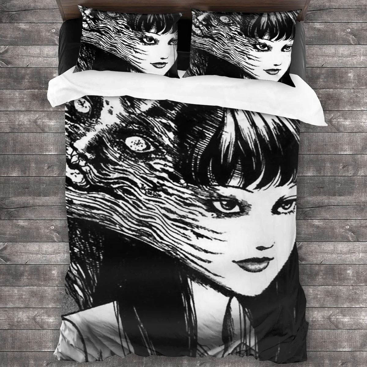 

Комплект постельного белья Junji Ito-два лица, пододеяльник, наволочки, Комплект постельного белья
