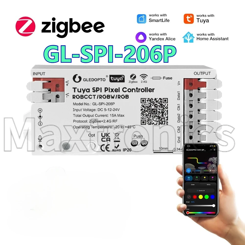 

RGB-контроллер GLEDOPTO 2.4G WiFi+Blu/ZigBee Tuya SPI