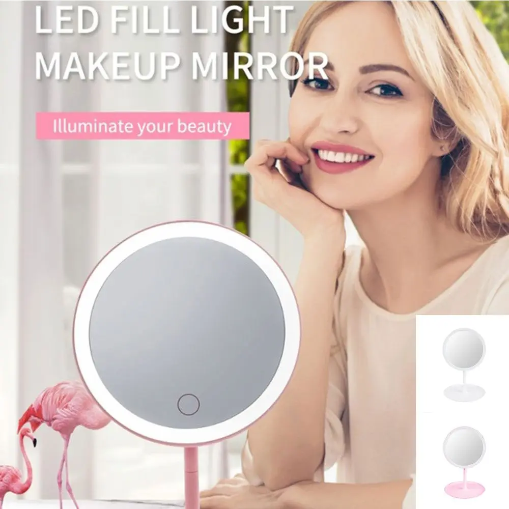 

Hot New Adjustable Turnable Light USB Charging 360°Rotation Touch Screen Led Makeup Mirror Makeup Mirror