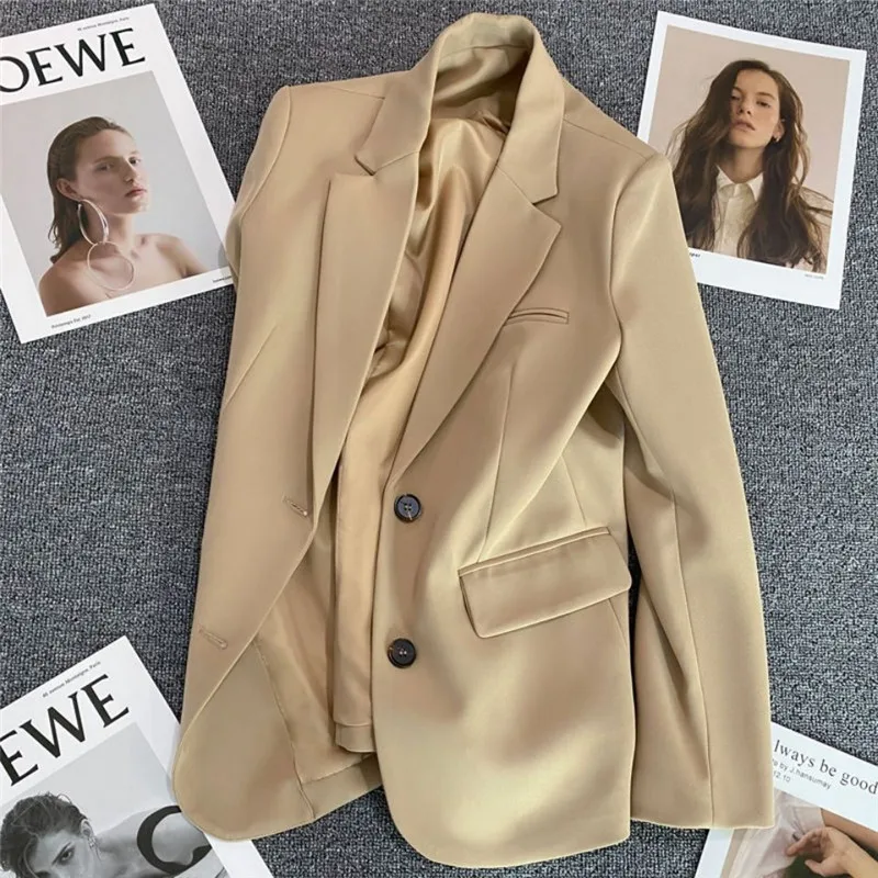 

Womans Oversize Single Breasted Office Lady Casual Blazer Coat Luxury Stylish Blazers Jackets