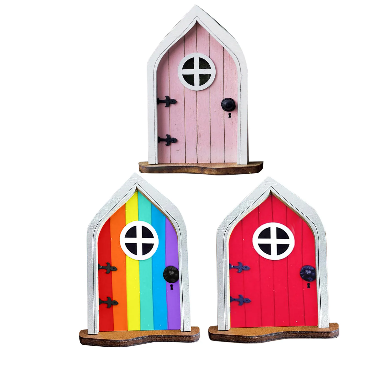 

3PCS Miniature Gnome Fairy House Window Doors For Trees Outdoor Tree Decoration Garden Accessories Mini Ornaments You Can on
