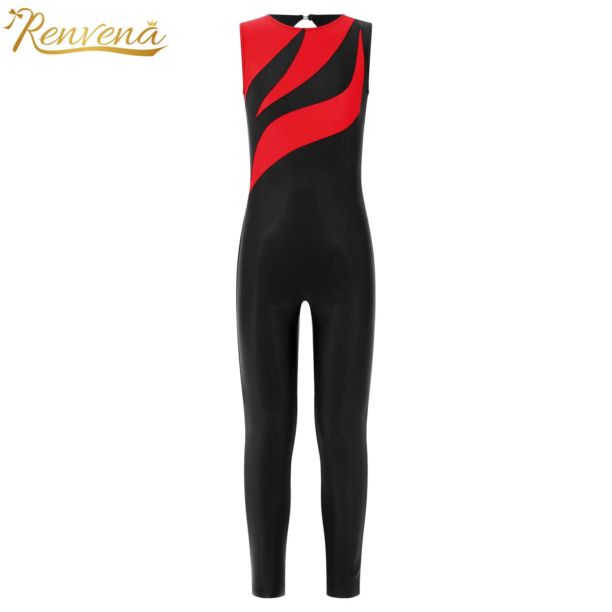 

Teens Gymnastics Jumpsuits Ice Skating Bodysuit for Girls Child Full Body Sleeveless Unitard Dancewear Kids Ballet Dance Leotar
