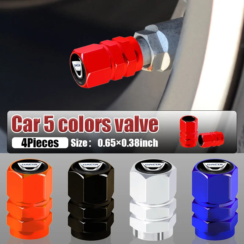 

Car Wheel Tires Valves Tyre Stem Air Valve Caps for Dacia Duster Dokker Logan Lodgy Sandero Stepway 2021 Dokker MCV Accessories