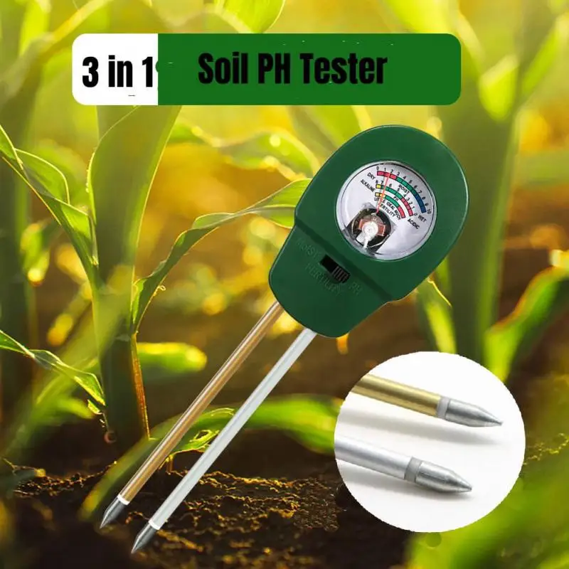

3 In 1 Soil Moisture Fertile PH Meter Humidity Tester Metal Sensor Moist Test Analyzer Monitor Detector For Garden Planting Tool