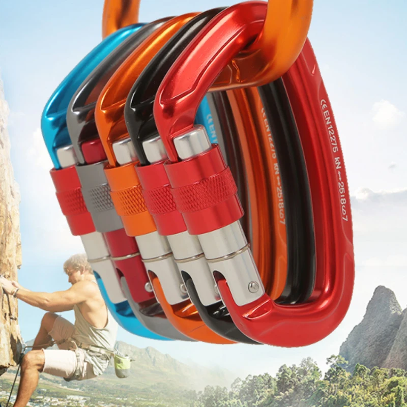 

Outdoor Carabiner Escalade Equipamiento Mosquetones Y Enganches Repisa Camping Equipment 25kn Climbing Accessories Tactique