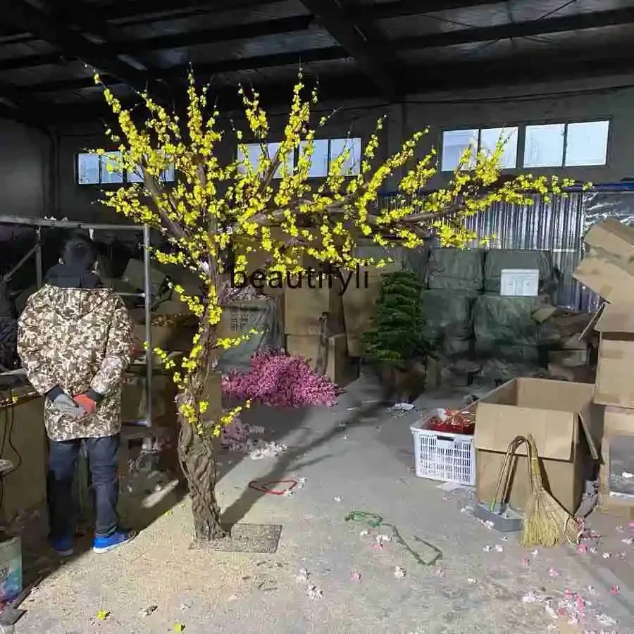 Имитация сливового дерева большое искусственное персиковое дерево зеленое