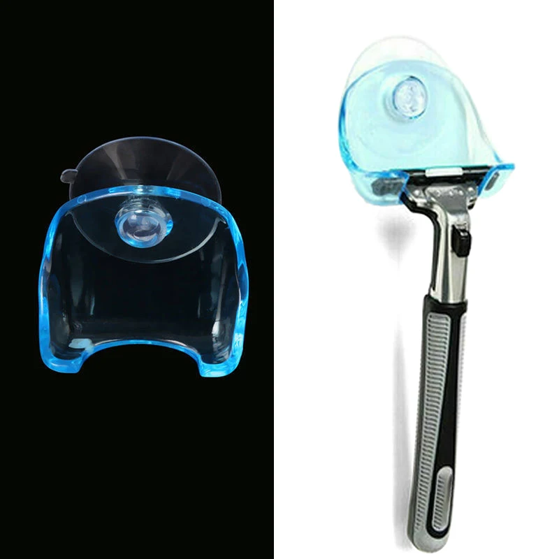 

1pc Plastic Shaver Toothbrush Holder Washroom Wall Sucker Suction Cup Hook Razor Bathroom Plastic Blue Grey Shavers Holders