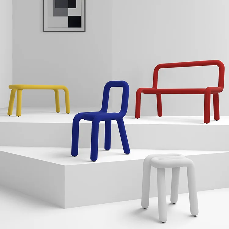 

Dining Chairs Poltrona Infantil Bedroom Furniture Simple Creative Shaped Child Nordic Ins Original Design Bend Makeup Back Stool
