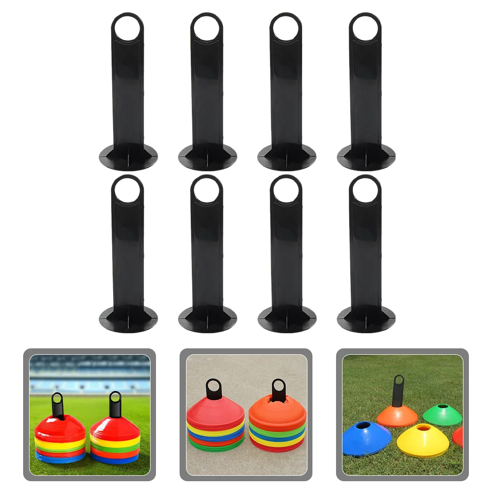 

8 Pcs Black Serving Tray Soccer Cones Carrying Stands Equipment Plastic Holder Football Racks Sports Sign Disc Training Holders