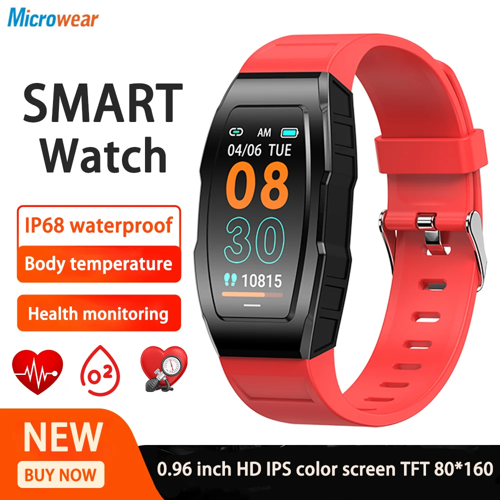 

2022 New Men Smart Watch Sports Bracelet Body Temperature Heartrate Blood Pressure Oxygen Monitoring Women Waterproof Smartwatch