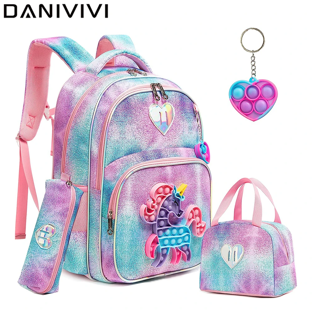 For Girls School Bag With Lunch Box School Backpack For Girls Set Cute Bookbag For Primary School 2023