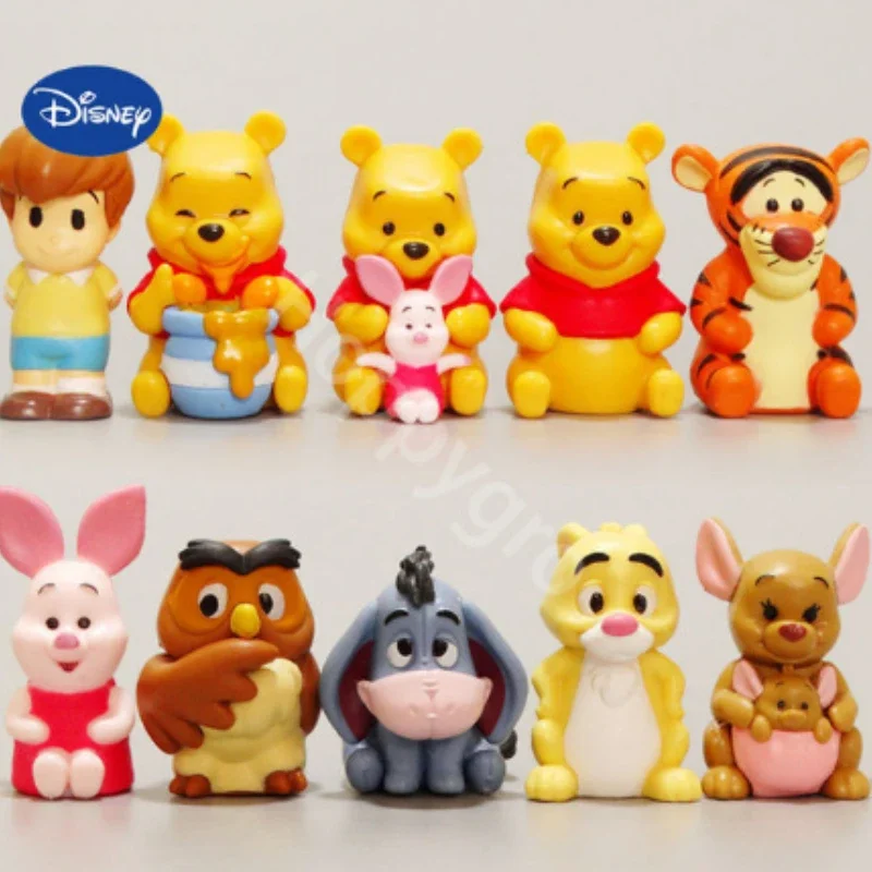 

10pcs/Set Disney Winnie The Pooh Piglet Tigger Eeyore Rabbit Owl Anime Action Figures Toy Cartoon Collection Doll Model For Kids