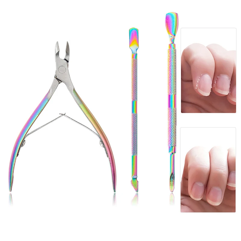 

3X Nail Cuticle Scissor Stainless Steel Manicure Pedicure Tools Rainbow Dead Skin Scissor Nipper Clipper Tool Щипчики Для Ногтей