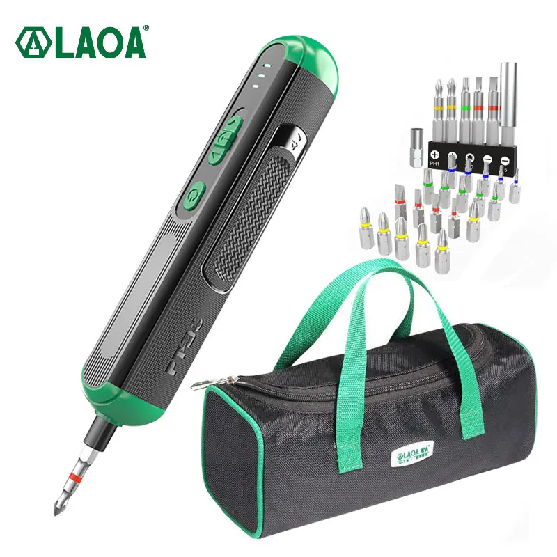

BIG SALE 4V Electrical Screwdriver Lithium-ion Battery USB Rechargeable Cordless Power Drill with Bits Set
