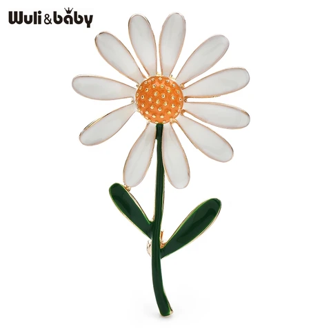 Wuli&baby белые броши с цветком ромашки