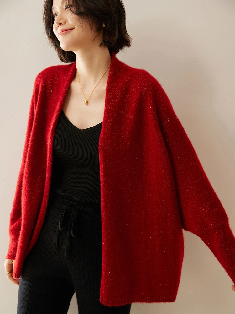 Роскошный женский кашемировый кардиган 100% накидка на осень и зиму простой