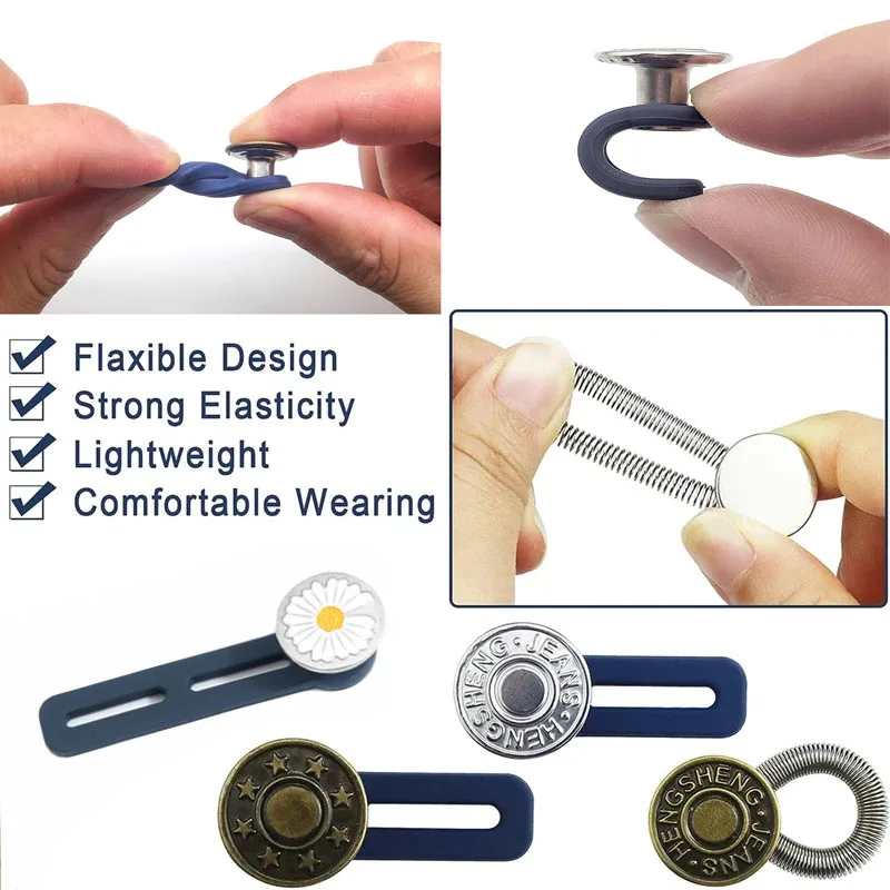 Новый удлинитель металлических пуговиц 10 / 5 1 PC для брюк джинсы Бесплатный шитье