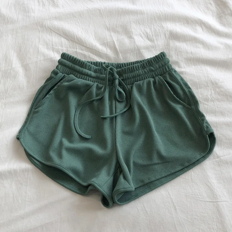 

Шорты женские спортивные с карманами, винтажные свободные штаны с широкими штанинами, с завышенной талией, уличная одежда в стиле Харадзюку...