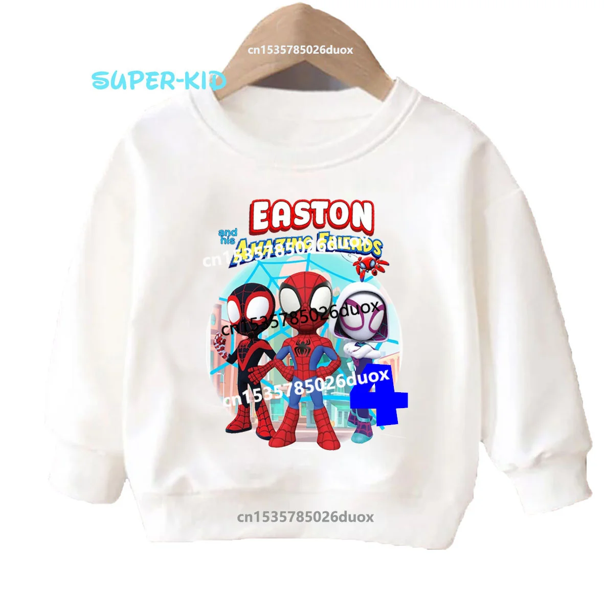 Зима 3 4 5 6 7 8 толстовки с капюшоном для мальчиков на день рождения Человек-паук