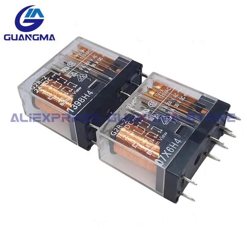 Реле мощности G2R-2 50 шт. реле G2R 2 DC5V 12 В 24 постоянного тока DPDT 2C 5A 8 контактов Φ 5 в 100%