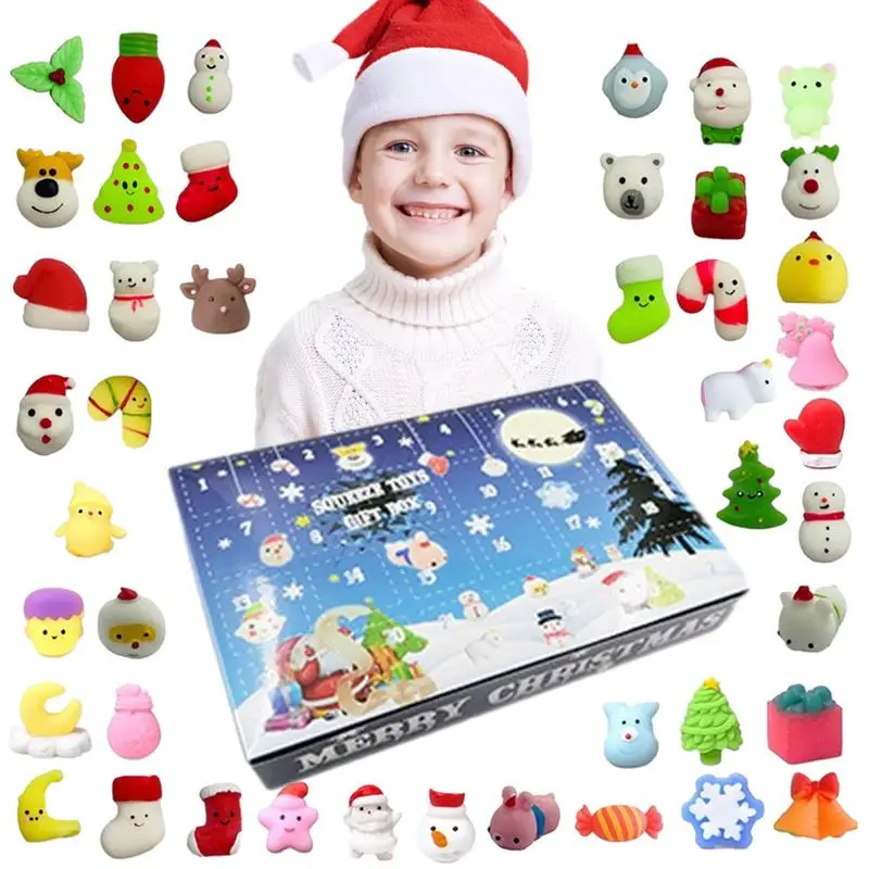 

Календарь с обратным отсчетом на Рождество, креативный календарь с праздничным отсчётом на 24 дня, снеговик, лось, Санта-Клаус и праздничное украшение