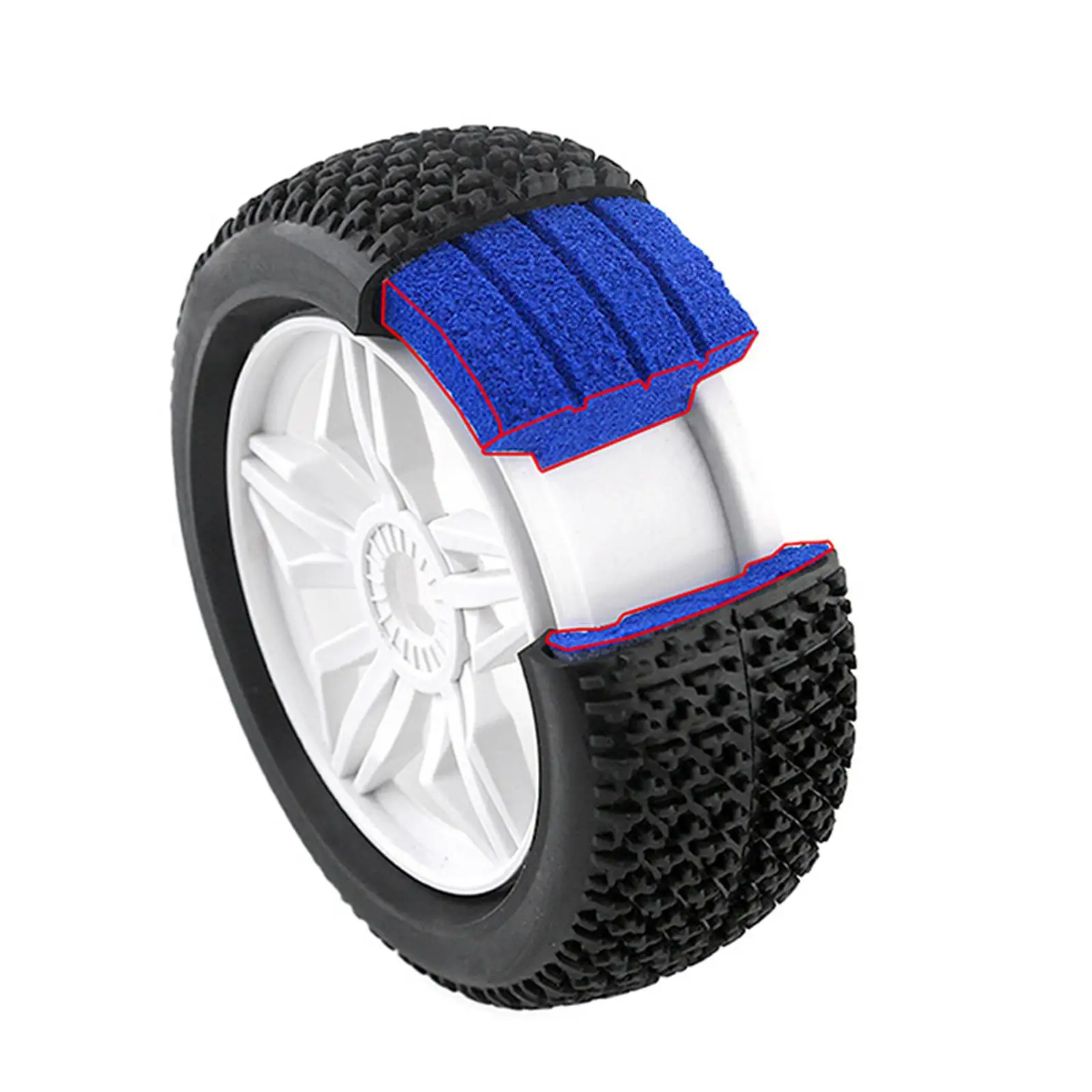 

4Pcs 1:8 Scale RC Car Tires Sponge Liner Spare for Arrma HSP Vehicles Model Buggy Crawler