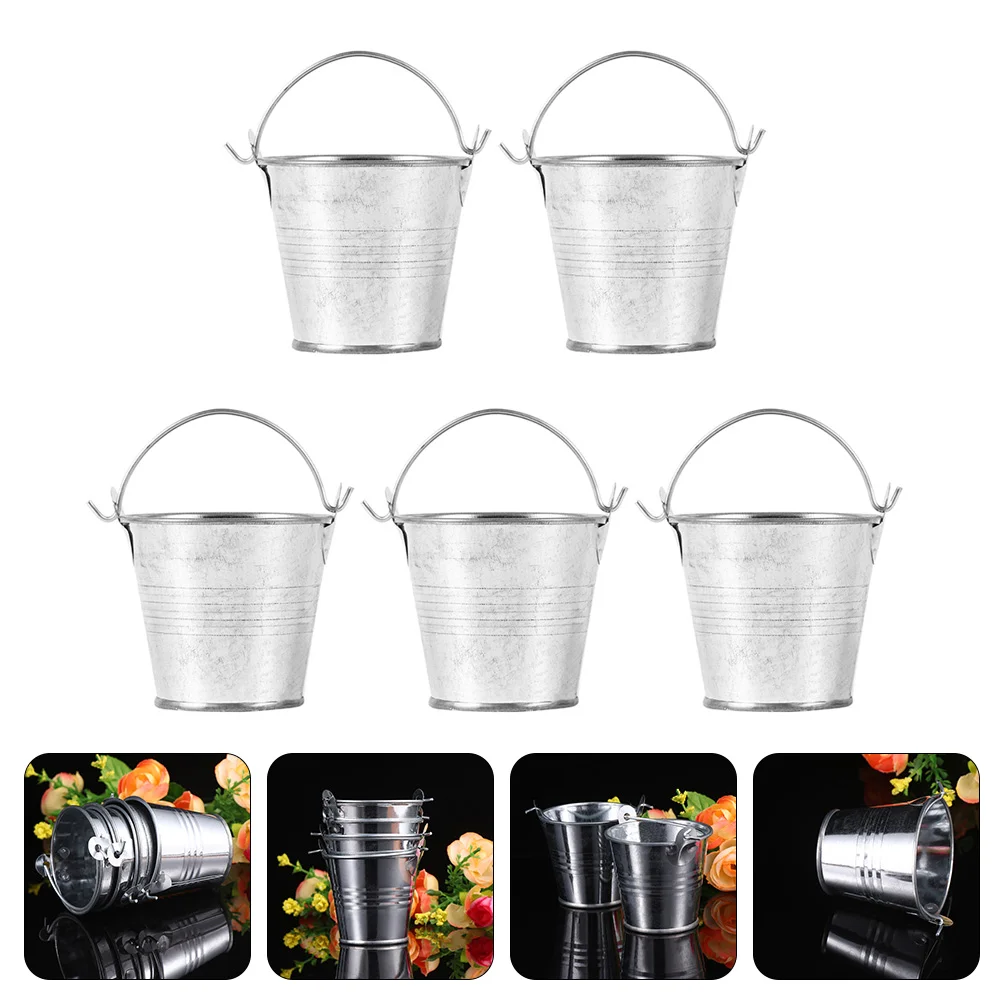 

Bucket Metal Mini Buckets Flower Pot Vase Pails Planter Stainless Steel Candy Pail Iron Partytin Basket Galvanized Tiny Small