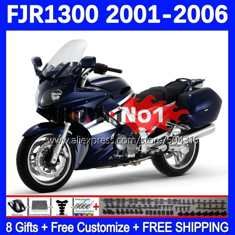 

Body For YAMAHA FJR-1300 FJR1300 FJR1300A 01 02 03 05 06 158MC.7 dark blue FJR 1300 A C 2001 2002 2003 2004 2005 2006 Fairing