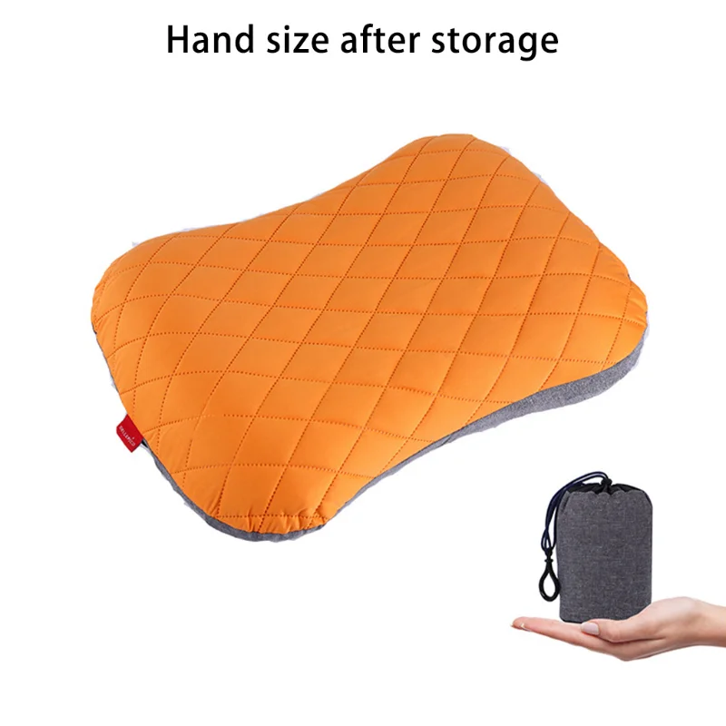 

Inflatable Pillow Ultralight Outdoor Travel Camping Nap Device Waist Air Pillows Car Head Rest Fixed Strap Case Black