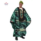 Африканские принты, Длинные мужские свободные платья размера плюс, одежда Дашики, традиционная африканская мужская одежда с круглым вырезом WYN21