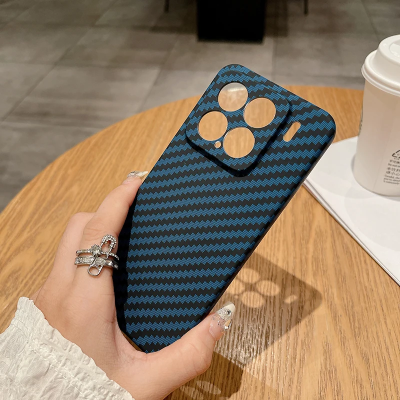 Фото Чехол для Xiaomi 15T, Mi 17T, 15 Pro, 17 Ultra, 15, 13T, 14T Pro, Poco X7, F8, F7 Pro, F6 с узором под карбон/кевлар, жесткий, из углеродного волокна №4