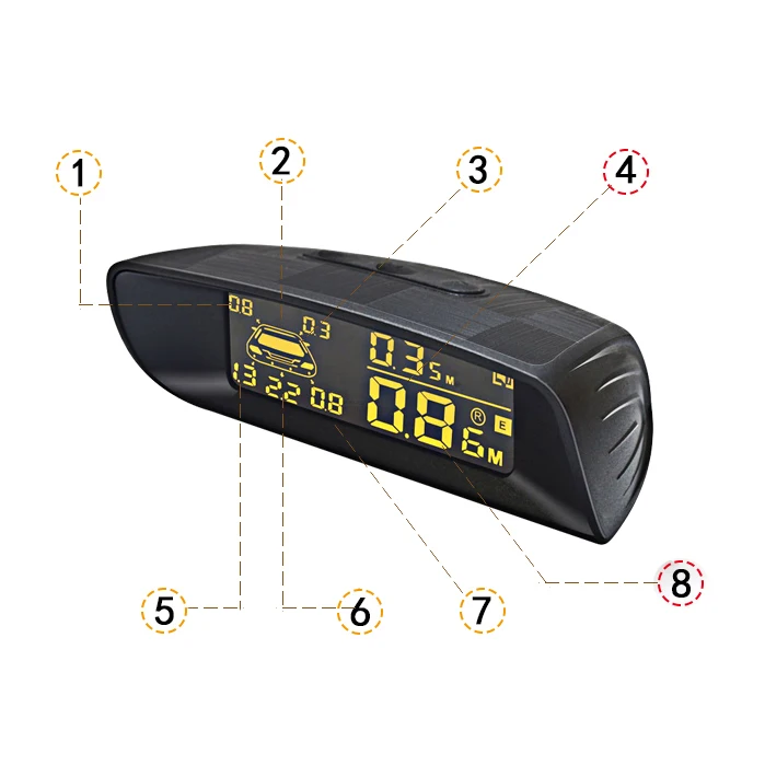 Автомобильный комплект датчиков парковки с ЖК-дисплеем видимый полный цифровой