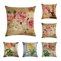 european roses cushion cover linen cotton living room garden decoration throw pillow case home decor
