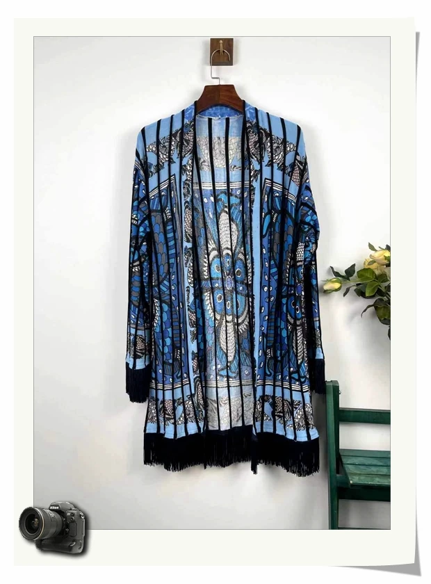 

Новинка 2022, новогодний тонкий кардиган с испанским принтом Desigual