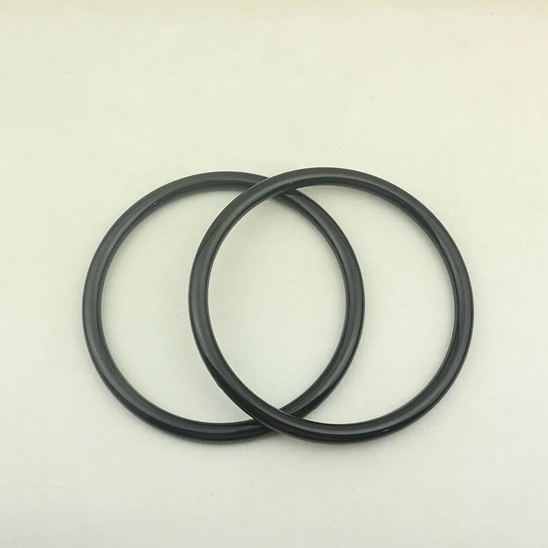

2Pcs 14cm Plastic Round Circle Shaped Handles for Bag Black Transparent Resin Purse Handmade Bag Handles DIY Bag Part Accessory