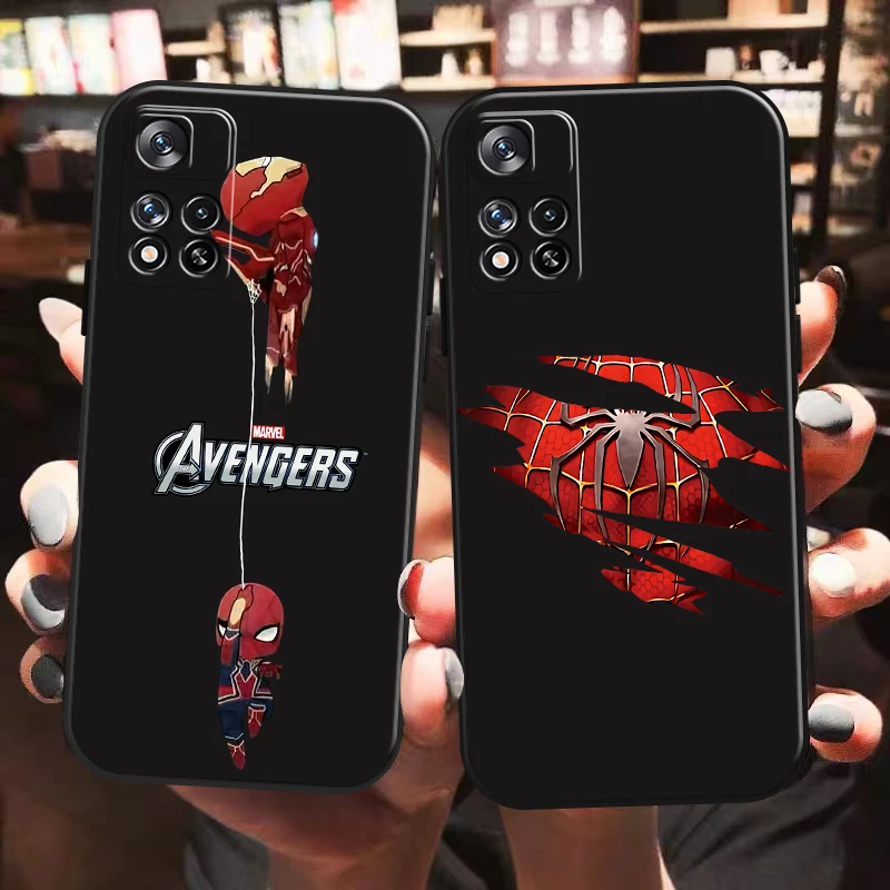 

Marvel Cartoon Spiderman Phone Case For Xiaomi Redmi Note 11 11T 11S 10 10S 10T 9 9S Pro Redmi 10 9 9T 9A 9C Back TPU Funda