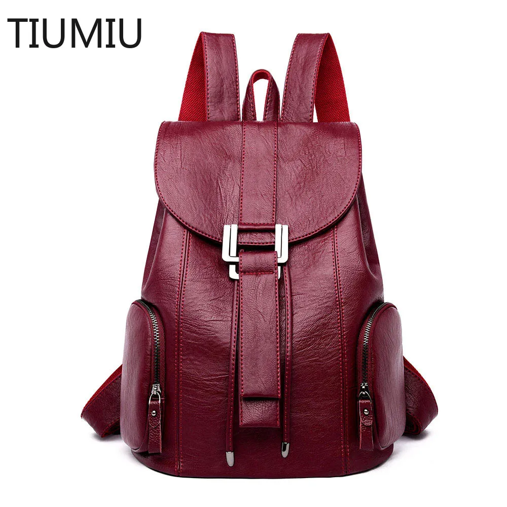 

High Quality Leather Backpack Woman New Arrival Fashion Female Backpack String Bags Large Capacity School Bag Mochila Feminina