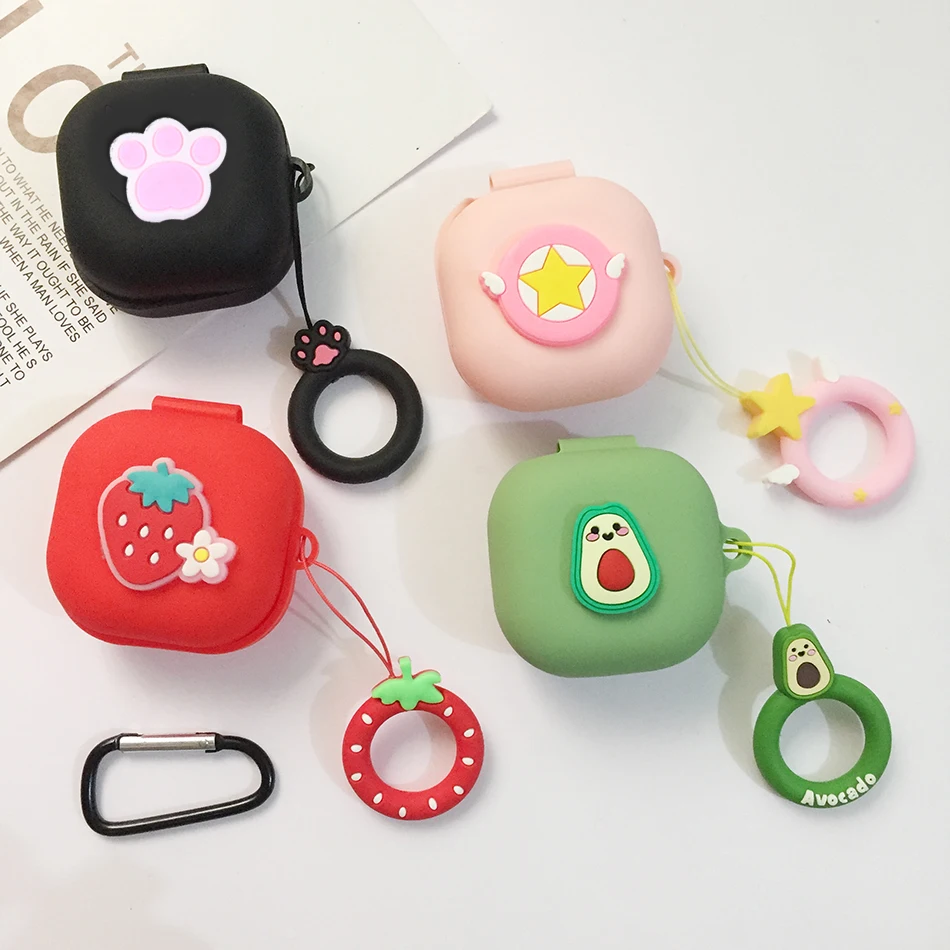 Симпатичный милый чехол с фруктами/мультяшным котом для Samsung Galaxy buds 2/buds live/buds Pro TWS