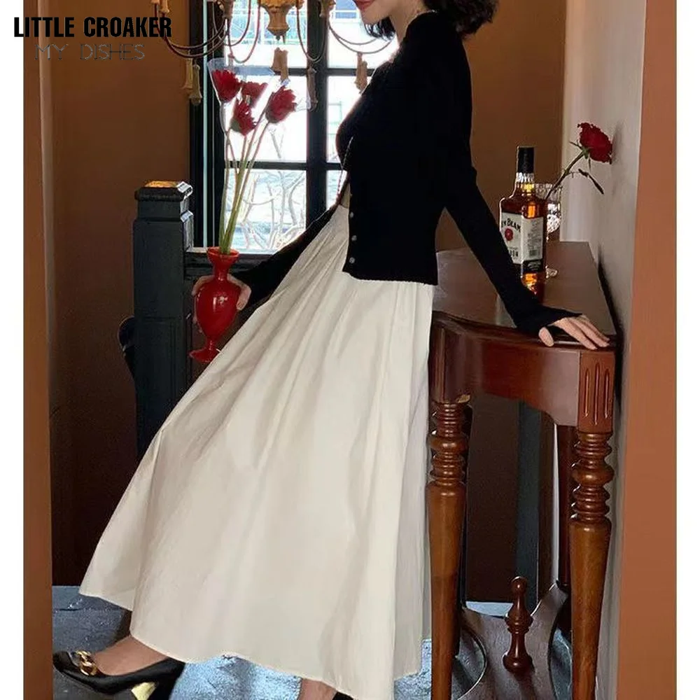 

HziriP High Waist Skirts Womens 2022 New Summer OL Elegant Vintage Stylish Solid Cotton Linen A-Line Irregular Split Long Skirt