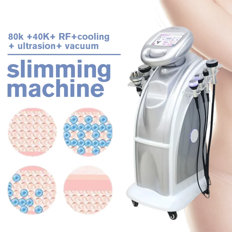 

Slimming Machine 80K Cavitation Ultrasonic Lipo Vacuum Machine Weight Reduce Body Slimming Beauty With 7 Handles Free And Shipme
