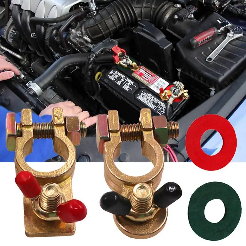 

Клемма аккумулятора 2 шт., быстроразъемные клеммы положительного и отрицательного полюса для автомобилей и грузовиков