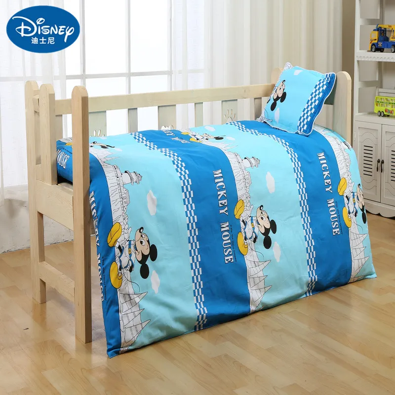 

Disney 100% Cotton new Baby Bedding Set Mickey mouse Soft cot duvet Crib Sets kids Cot Set Duvet Cover Pillowcase Flat Sheet