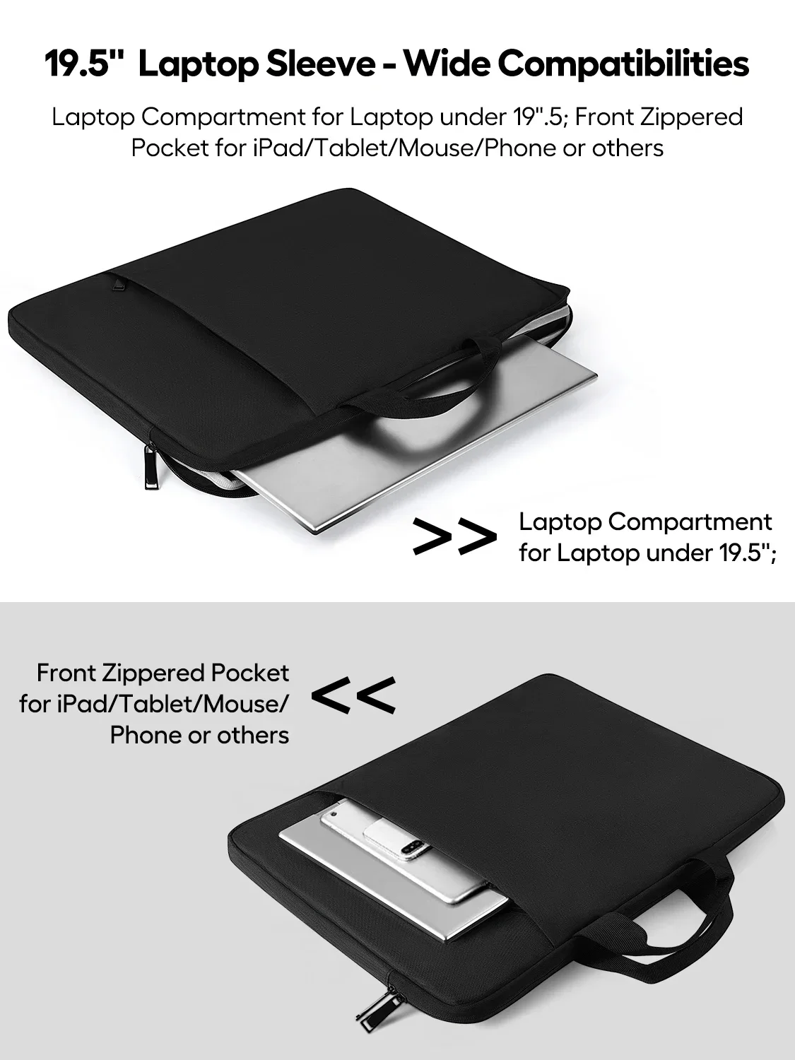 Сумка для ноутбука 19 5 дюйма из полиэстера защитный Вертикальный чехол с карманом