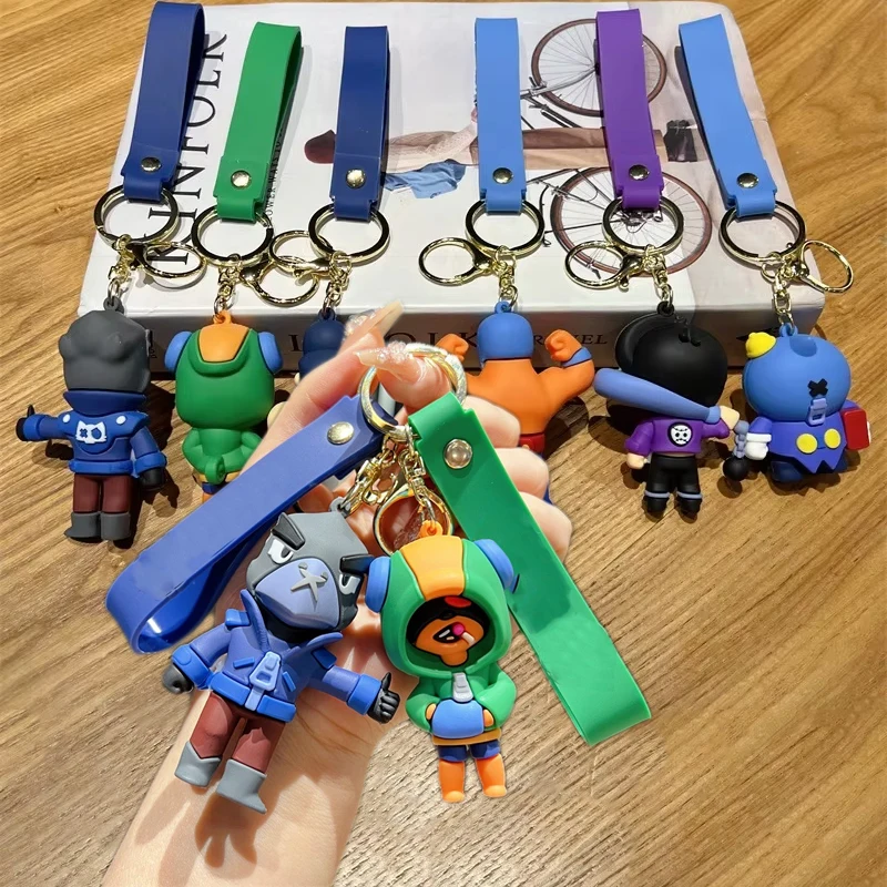 НОВЫЙ мультяшный Shelly Clot E Primo Poco Spike Leon Game Фигурка Брелок Подвеска Модель Гаражный