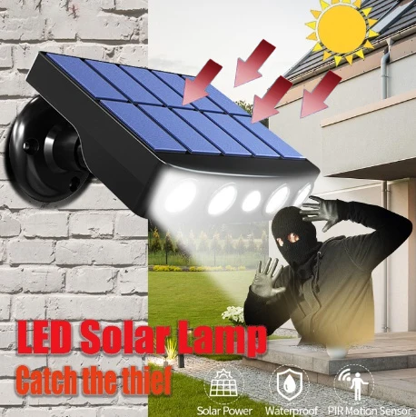 

Outdoor Motion Sensor Solar Wall Light Powerful Led Wall Lamp Waterproof IP65 Lighting for Garden Path Garage Yard Street Lamps